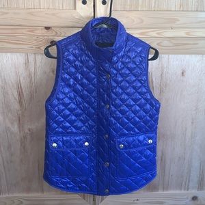 J. Crew NWT blue quilted down lining vest size XS